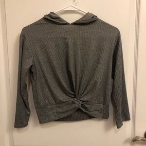Gray Knotted Hoodie